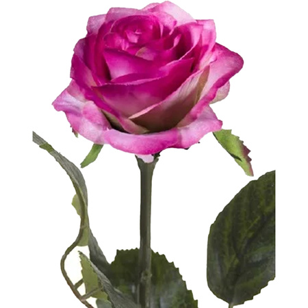 Artificial flower rose Simone - fuchsia - 45 cm - decoration flowers