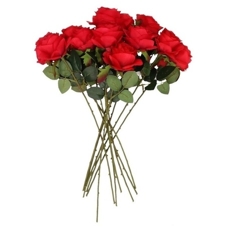 12x kunstbloem roos rood