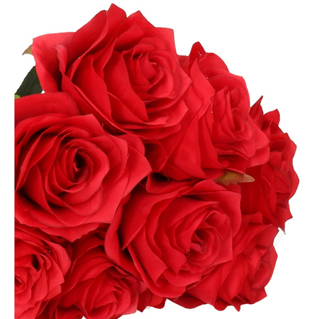 8x kunstbloem roos rood