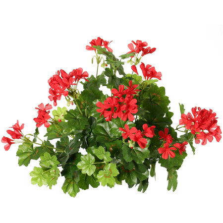Kunstbloemen boeketje Oostenrijkse geranium - rood - 40 cm