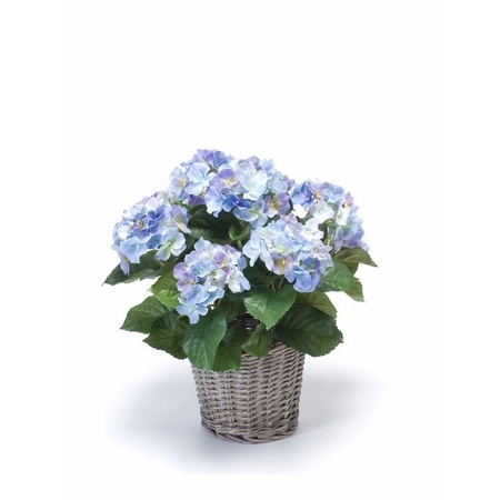 Buiten kunstplant blauwe Hortensia 45 cm