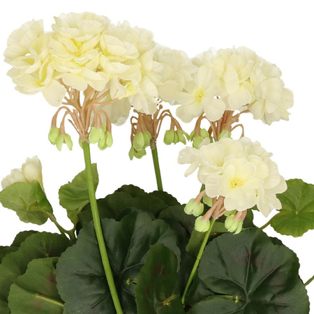 Artificial geranium plant white 30 cm