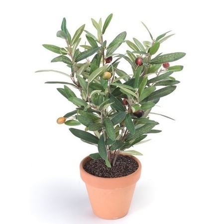 Artificial olive tree plant green in terracotta pot 35 cm 
