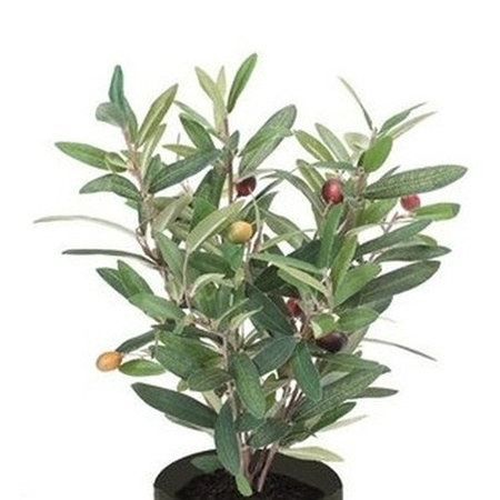 Kunstplant olijfboompje groen in zwarte pot 35 cm 
