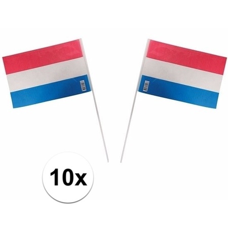 10 Holland zwaaivlaggetjes van plastic