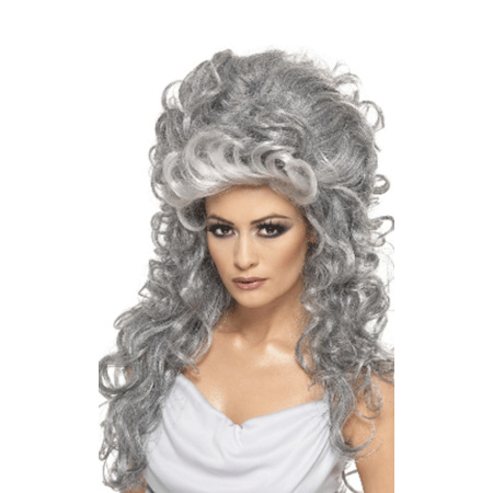 Long grey wig for ladies