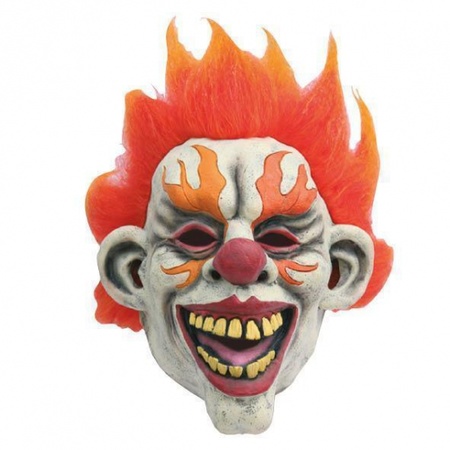 Latex horror masker enge clown flames