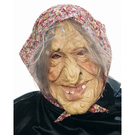 Latex masker oude vrouw verkleed accessoire