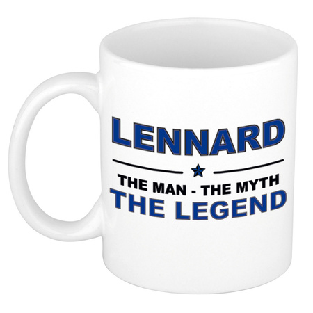Lennard The man, The myth the legend collega kado mokken/bekers 300 ml
