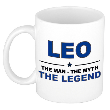 Leo The man, The myth the legend collega kado mokken/bekers 300 ml