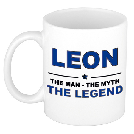 Leon The man, The myth the legend collega kado mokken/bekers 300 ml