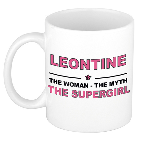 Leontine The woman, The myth the supergirl collega kado mokken/bekers 300 ml