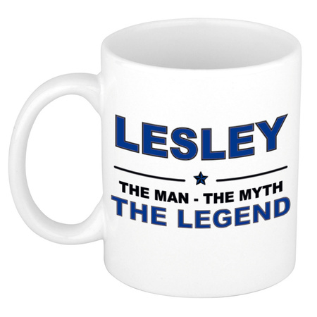 Lesley The man, The myth the legend collega kado mokken/bekers 300 ml