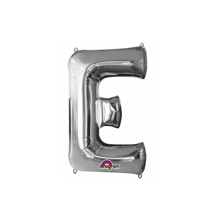 Naam versiering zilveren letter ballon E