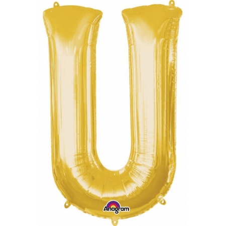 Naam versiering gouden letter ballon U
