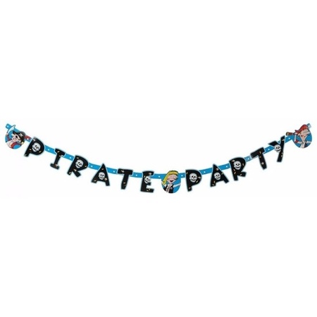 Piratenfeestje blauwe letterslinger