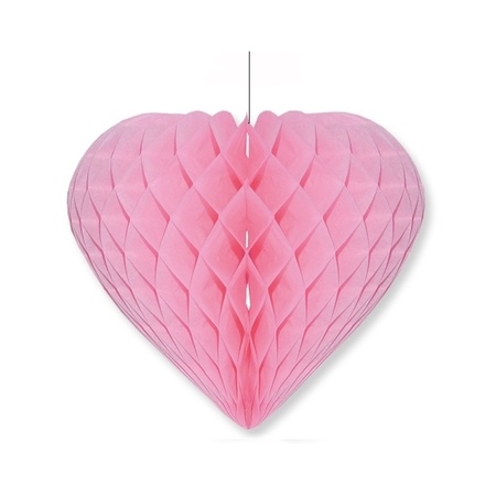 Valentijnsdag decoratie hart lichtroze 40 x 44 cm