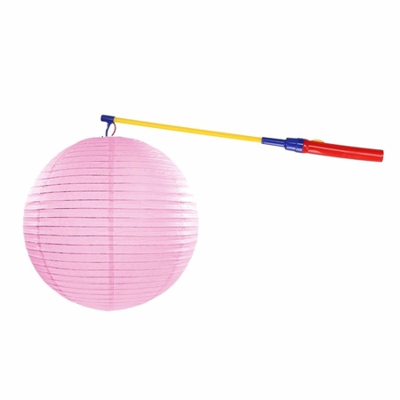 Light pink lantern 35 cm with lantern stick