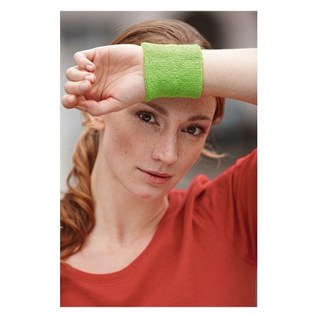 Lime green wrist sweatband