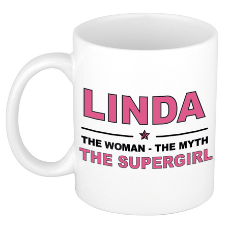 Linda The woman, The myth the supergirl collega kado mokken/bekers 300 ml
