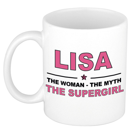Lisa The woman, The myth the supergirl collega kado mokken/bekers 300 ml