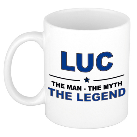 Luc The man, The myth the legend collega kado mokken/bekers 300 ml