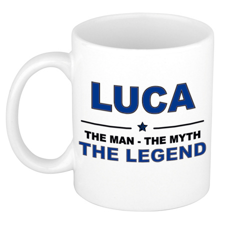 Luca The man, The myth the legend collega kado mokken/bekers 300 ml