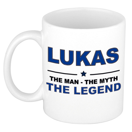 Lukas The man, The myth the legend collega kado mokken/bekers 300 ml