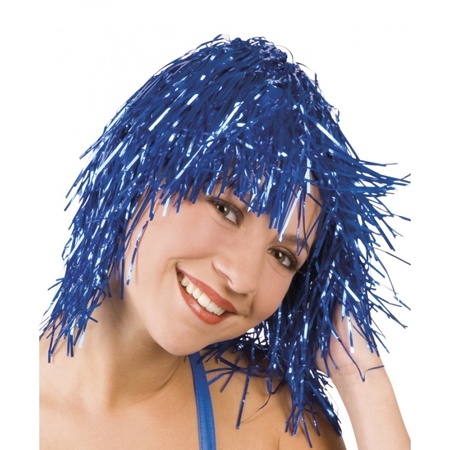 Blue party wig lurex