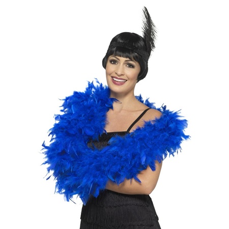 Blue feathers boa 180 cm and 80 gramm