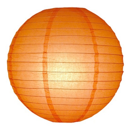 Oranje ronde lampion 25 cm