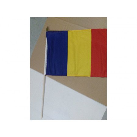 Hand flag Romania deluxe 30 x 45 cm