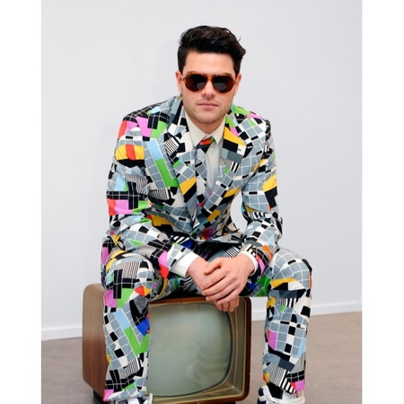 Fancy suit for men with TV print