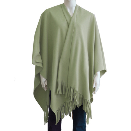 Luxurious shawl/poncho - moss green - 180 x 140 cm - fleece