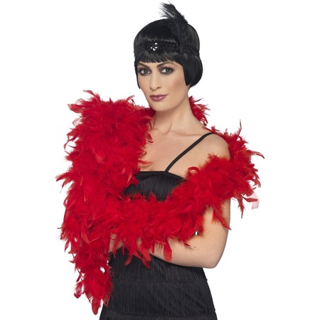 Red feather boa 180 cm and 80 gram