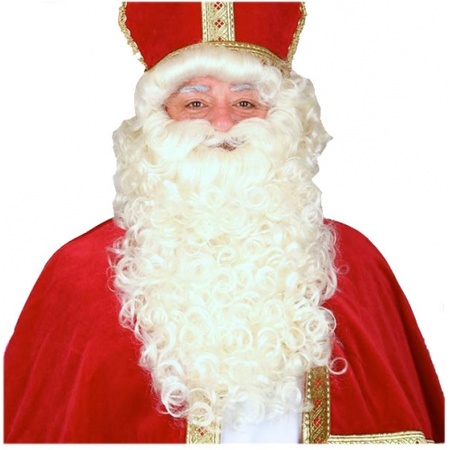 Luxe Sinterklaas pruik en baard 