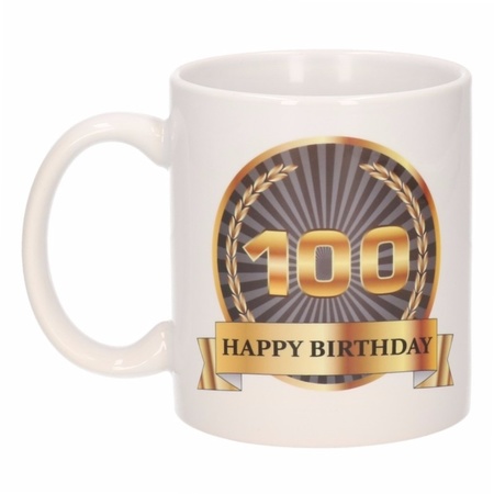 100e verjaardag cadeau beker / mok 300 ml