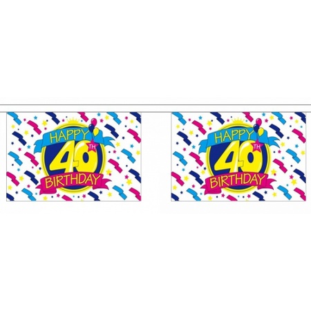 Deluxe bunting Happy 40th Birthday