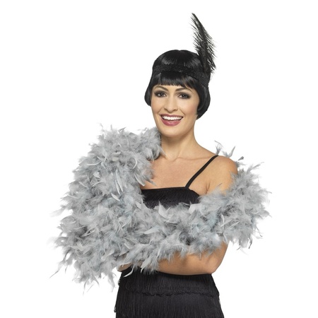 Silver feather boa 180 cm and 80 gramm