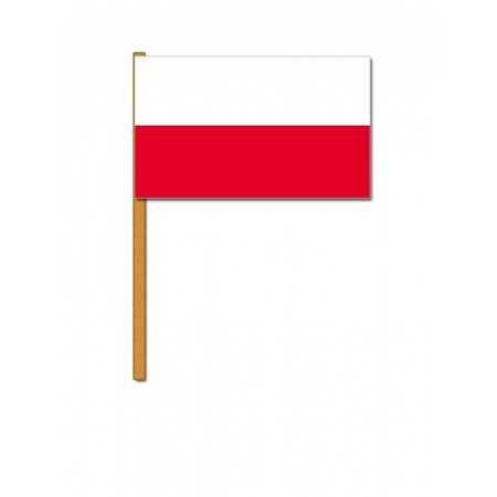 Luxe zwaaivlag Polen - 30 x 45 cm - op stok