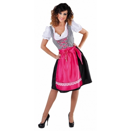 Sexy Tiroler jurkje zwart met roze schort