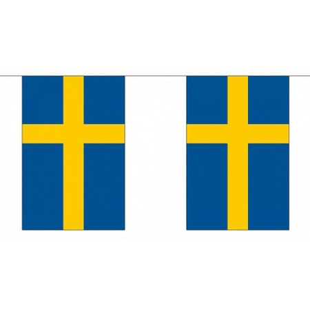 Luxury Sweden bunting flags 9 meter
