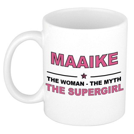 Maaike The woman, The myth the supergirl collega kado mokken/bekers 300 ml