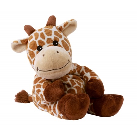 Giraffes speelgoed artikelen opwarmbare giraf knuffelbeest bruin 35 cm