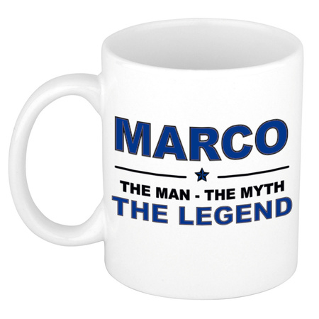 Marco The man, The myth the legend collega kado mokken/bekers 300 ml