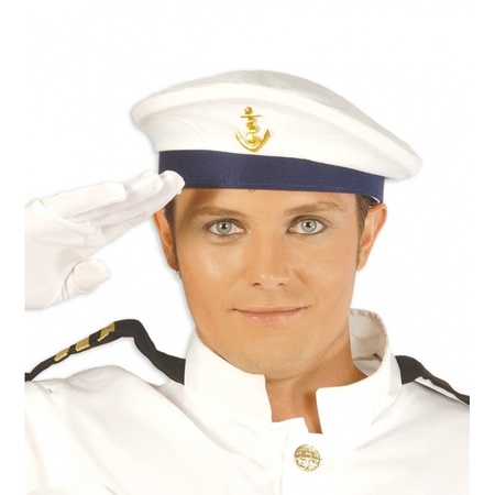 Marine carnaval hat with golden ship anchor