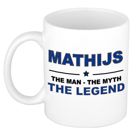 Mathijs The man, The myth the legend collega kado mokken/bekers 300 ml