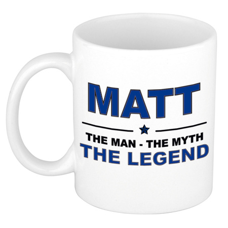 Matt The man, The myth the legend collega kado mokken/bekers 300 ml