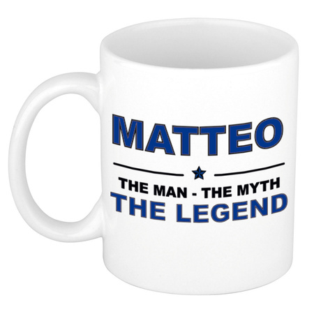 Matteo The man, The myth the legend collega kado mokken/bekers 300 ml