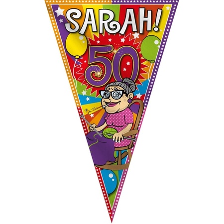 Sarah 50 jaar mega puntvlag
